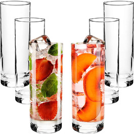 Набір склянок CRYSTALIA Luxus Longdrink (6 шт., 360 мл) – без свинцю, для миття в посудомийній машині. Ідеально для коктейлів, напоїв та води. Високі келихи Long Drink, Collins, Highball.