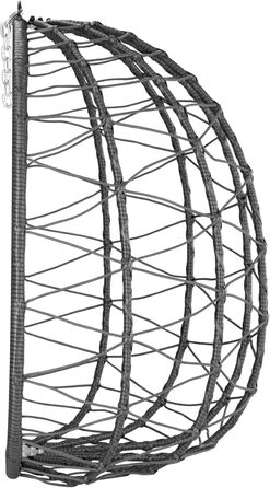 Підвісне крісло-гойдалка з каркасом Anthrazit (антрацит) для дому та саду. Комплект з подушкою та підстилкою. Ідеально для балкону, тераси, саду. Штучне волокно.