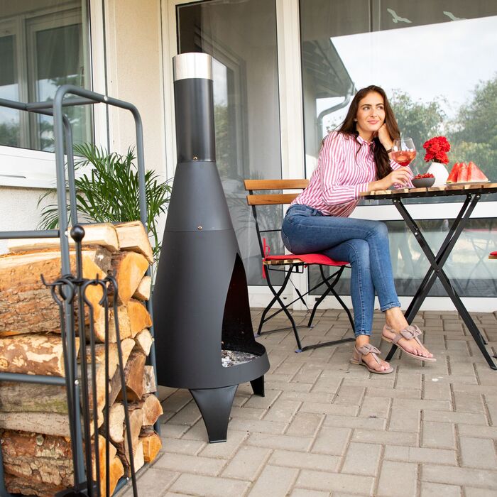 Стильна металева полиця для дров Relaxdays