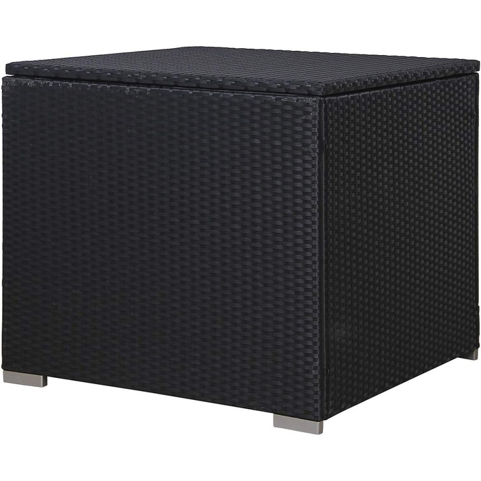 Набір садових меблів SVITA California з ротангу (лаунж, диван-софа, чорний, з ящиком для подушок)