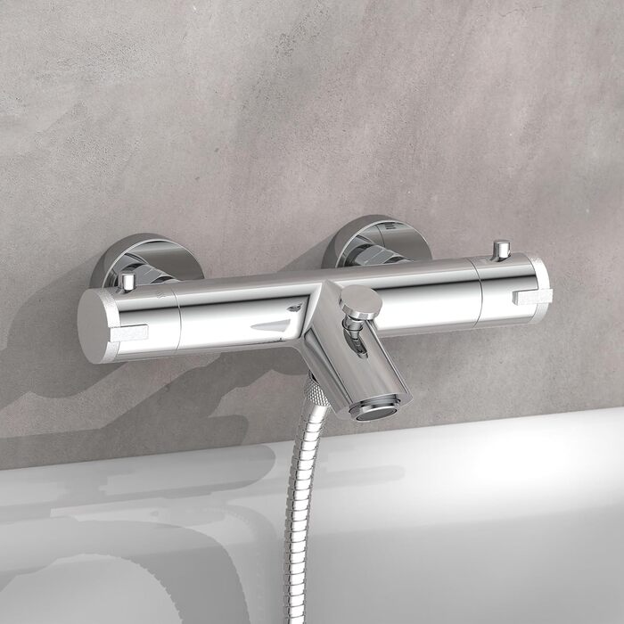 Змішувач для ванни Schütte London з термостатом, захист від ошпарювання 38°C, хром