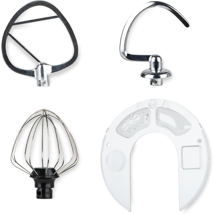 Міксер Prixton KR250 для випічки, 1500 Вт, 10 швидкостей, чаша 5 л з нержавіючої сталі, 3 насадки, прозорий ковпак (Оранжевий)