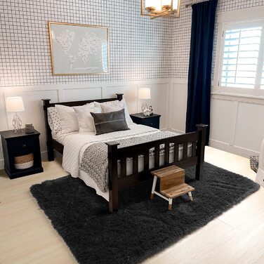 М'який килим для спальні, пухнаста вітальня, дитяча кімната, плюшевий килим, сірий килим, прямокутна форма, симпатична прикраса для кімнати, дитяча трав'янисто-Зелена (4x6 футів, чорний)
