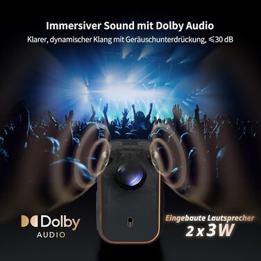 WEMAX Mini проєктор: 4K, 1080p, Smart, Dolby Audio, WiFi, Bluetooth. Підтримка Netflix та Google TV для дому та на вулицю