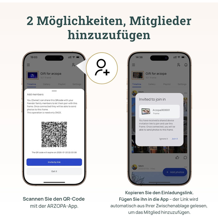 Цифровий фоторамка ARZOPA 14 дюймів: Металевий корпус, хмарне сховище, FHD 1920x1200, сенсорний екран, для подарунків