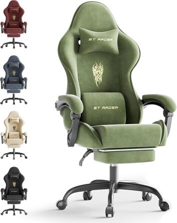 Ігровий крісло Ferghana Ergonomisch: комфорт та підтримка для геймерів, зелений колір