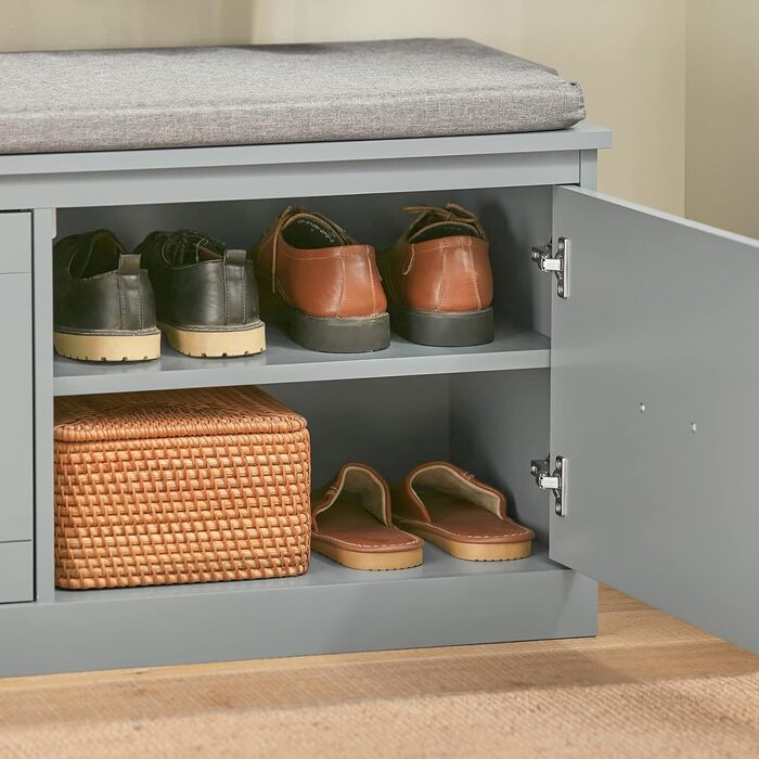 Полка для взуття SoBuy з місцем для сидіння, вузька, 98x49x37 см, FSR131-HG