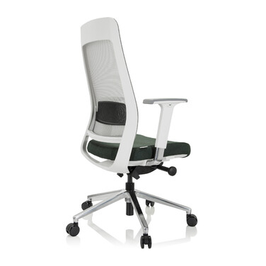 Офісне крісло / поворотне крісло CHIARO T2 WHITE сітка / тканина темно-зелений / сірий hjh OFFICE