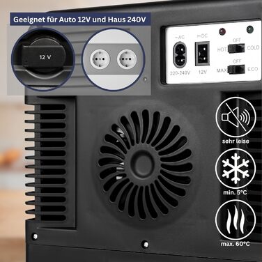 Міні-холодильник KS15: охолодження та підігрів, 15L, 230V/12V, для дому та авто, міні-бар