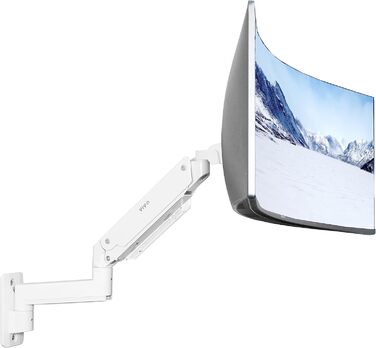 Кріплення для монітора VIVO MOUNT-V101G1W - алюмінієва підставка для широких моніторів до 124.5 см (50 дюймів) та 20 кг, пневматичне регулювання висоти, VESA 100x100, білий