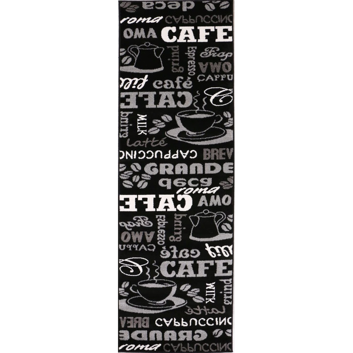 Килим для дому VIMODA Coffee Design 80x150 см чорний