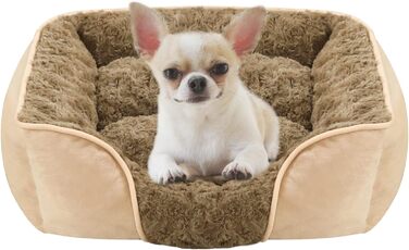 Лежак для собак CF, рожевий оксамит, заспокійливий, проти тривоги, можна прати в машині, знімна подушка, темно-сірий (76x60x20 см)