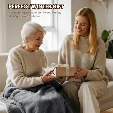 Електрична ковдра Dnenellr XXL 200x180 см з автоматичним вимкненням, 6 режимів нагріву, захист від перегріву, пральна, для ліжка та дивану