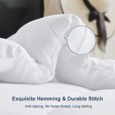 Ковдра CozyLux 200x200 см для всіх сезонів, ковдра з мікрофібри 300gsm, біла, дихаюча, 200x200 см