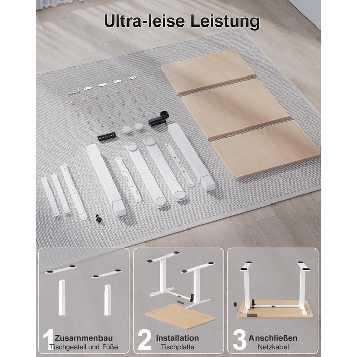 Дитячий електричний стіл Airfish 80x60/140x60 см з регулюванням висоти та функцією пам'яті | Стіл для дому/офісу