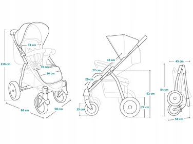Дитячий прогулянковий візок Lionelo LO-ANNET PLUS GREEN FOREST