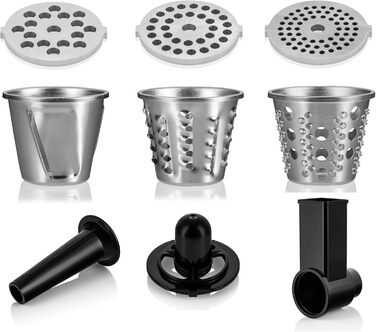 Електрична м'ясоподрібнювач ZEEGMA MOLEN MASTER 2500W з 3 дисками з нержавіючої сталі, насадка для ковбас та овочешкребкою, функція зворотного ходу, сенсорний дисплей