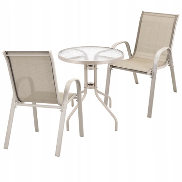 Комплект садових меблів із техноротанга Jumi, бежевий, 3 предмети