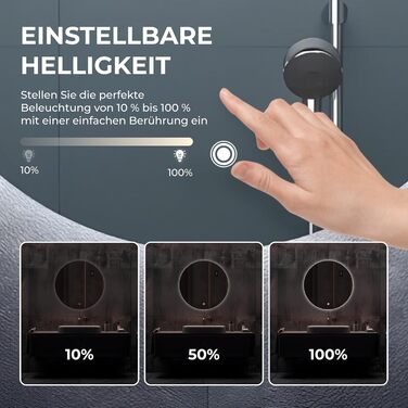 Дзеркало для ванної кімнати BR Bringer LED кругле 80см з підсвічуванням, антизапарюванням, регулюванням яскравості, 3 кольори світла, сенсорне управління та функція пам'яті (BRRS201)