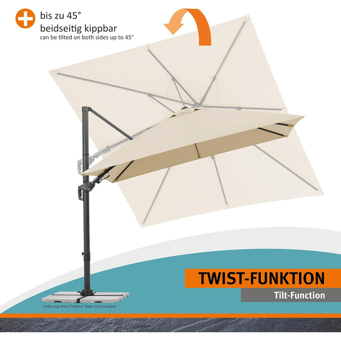 Парасолька від сонця Schneider RHODOS TWIST, 300 x 300 см, антрацит, модель 2025