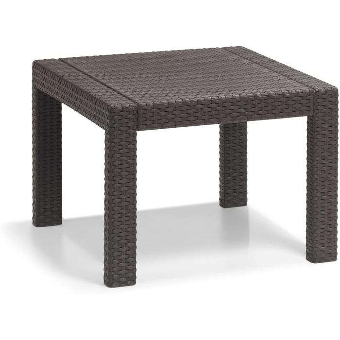 Набір меблів для балкона Allibert Victoria (3шт), графіт/cool grey, пластик, імітація ротангу, з подушками для сидіння та спинки