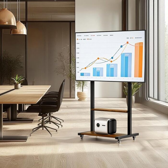 Підставка для телевізора Boden 40-100 дюймів з поличкою та колесами, VESA 800x600, до 100 кг