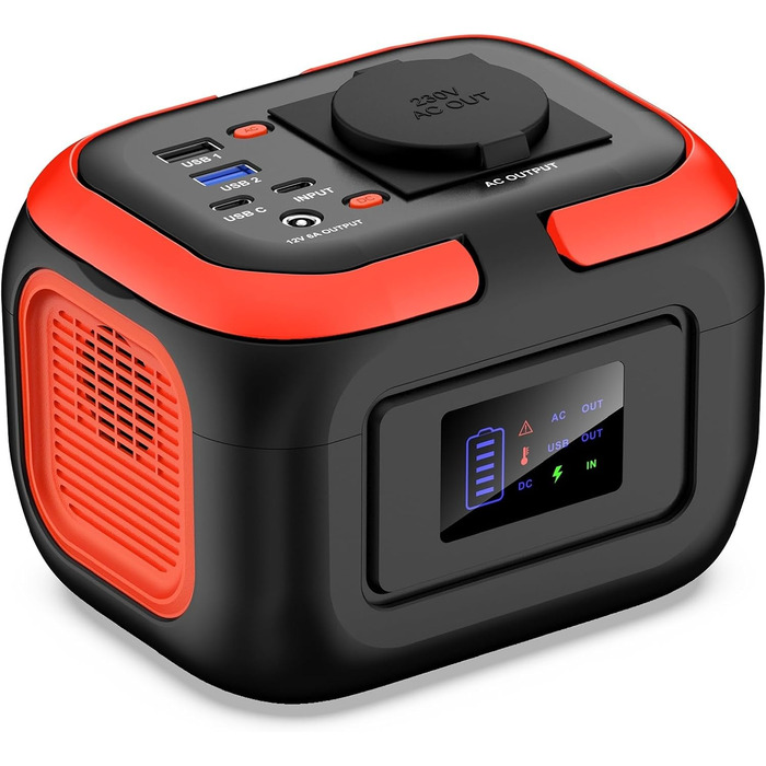 Портативна електростанція SinKeu 97Wh, 26400mAh з AC 230V, DC 12V та USB, для телефону, ноутбука, кемпінгу, подорожей, надзвичайних ситуацій (без сонячної панелі) DE-G120