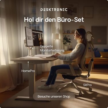 Електричний регульований стіл Desktronic HomePro 120x60 см – білий, з USB-портами