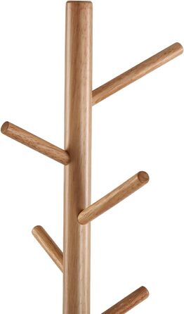 Верса Мальме Мінімалістична вішалка для одягу в передпокій, з 9 гачками для одягу або сумок, розміри (ВxШxГ) 171 x 28 x 28 см, метал та дерево, колір: сірий