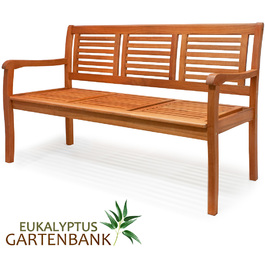 Садовий лавка з евкаліптової деревини 153x90x60 см, сертифікат FSC®