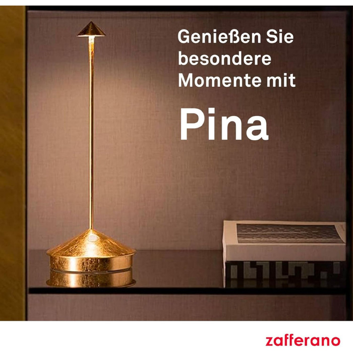 Zafferano Pina - Бездротова LED-лампа для дому та саду з торшетом Corten, сенсорне керування, димер, 2200-3000K, 29 см