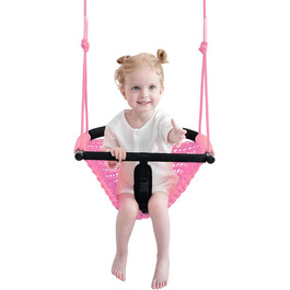 Дитяча гойдалка-трансформер 2-в-1 Nets Tribe для дому та саду (зелений/рожевий)