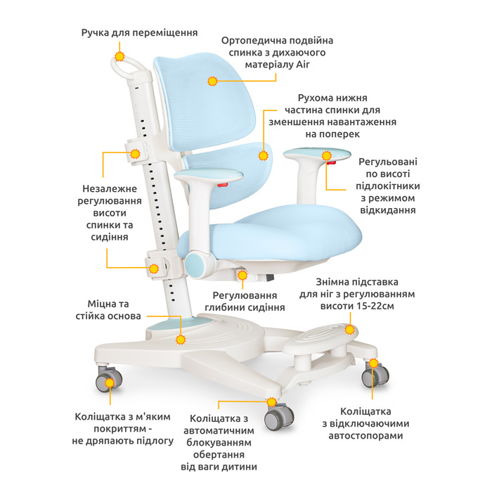 Дитяче крісло Mealux Space Air Blue (арт.Y-609 KBL)