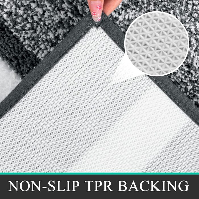 Килимок для ванної кімнати Pauwer з мікрофібри, 60 x 120 см, м'який, швидковисихаючий, антиковзний, для дому, сірий