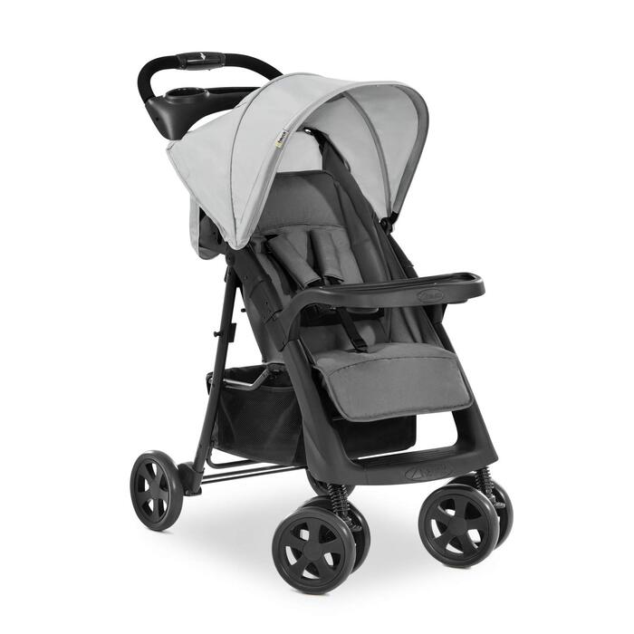 Дитяча коляска Hauck Shopper Neo II сіро-чорна, від народження до 22 кг, з регульованою ручкою та великим кошиком
