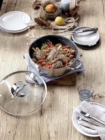 Сковорода для тушкування WMF Devil 28 см з кришкою, 5л, Cromargan нержавіюча сталь з покриттям, для духовки