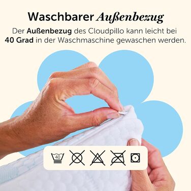 Подушка з піною з пам'яті Cloudpillo - комплект преміум-подушок, регульована висота, 40x80 см, ергономічні та гіпоалергенні подушки