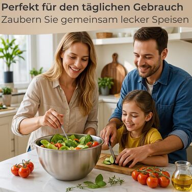 Набір мисок для змішування з нержавіючої сталі (6 шт.) з кришками, 1, 2, 4,5л, шкала, для зберігання, придатні для миття в посудомийній машині