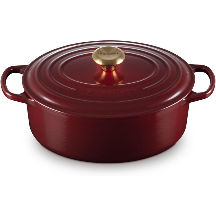 Le Creuset Signature Казанок з чавуну з кришкою, овальний, 29 см, 7,5 л, для всіх типів плит, включаючи індукцію, колір Chambray