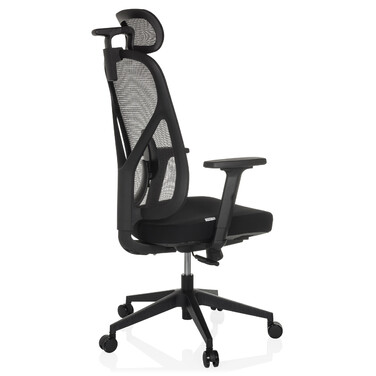 Офісне крісло / Крісло з поворотним механізмом RALOO ECO, сидіння з тканини / спинка з сітчастої тканини, чорного кольору, hjh OFFICE