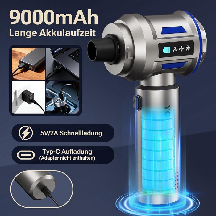 Акумуляторний ручний пилосос Yomile AD10 для авто та дому, 27000Па, 150Вт, бездротовий портативний міні-пилосос з функцією обдуву