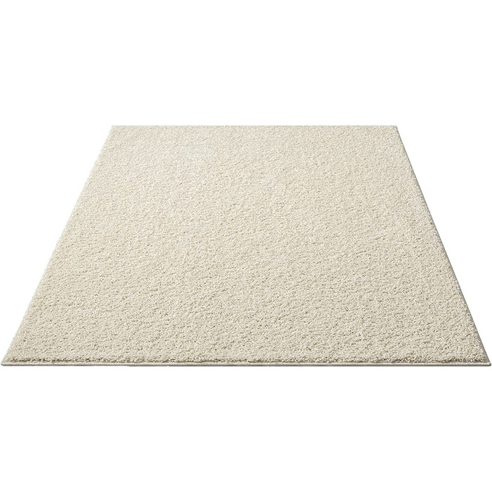 Килим Relax Shaggy килим, що миється, з високим ворсом, з довгим ворсом, для вітальні, спальні, однотонний, що миється, протиковзкий, висота ворсу 30 мм, зелений, (80 х 150 см, кремовий(волохатий))
