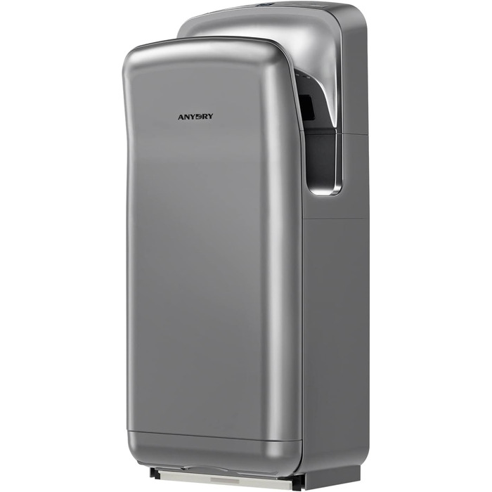 Anydry 2005H: Комерційний електричний сушар для рук з HEPA-фільтром, потужний, 7-10 сек сушіння, 1750-2050W (срібний)