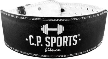 Спортивний пояс для важкої атлетики C. P. шкіряний чорний, тренувальний пояс з таблицею розмірів XS-XXXXXL 3-М 78-104 см