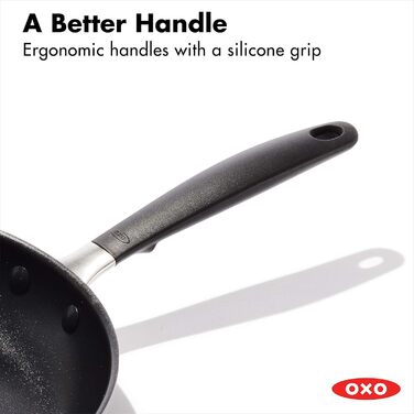 Сковорода OXO Good Grips 30,5 см з антипригарним покриттям, нержавіюча сталь, силікон, чорна