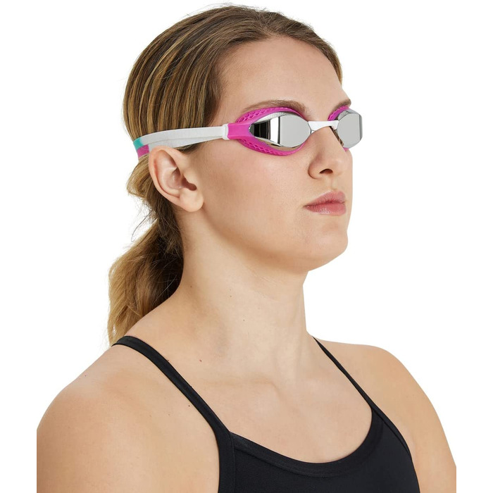 Окуляри для плавання ARENA Unisex з повітряним дзеркалом (1 комплект) (NS, сріблясто-рожеві-багатошарові)