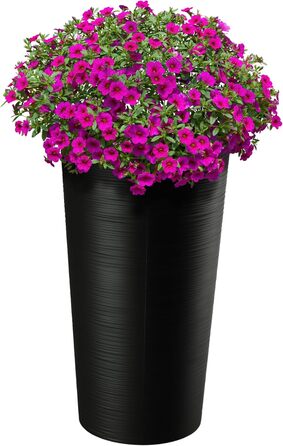 Набір горщиків KADAX (3 шт) з дерев'яною стружкою, чорний, 19.25/30 см