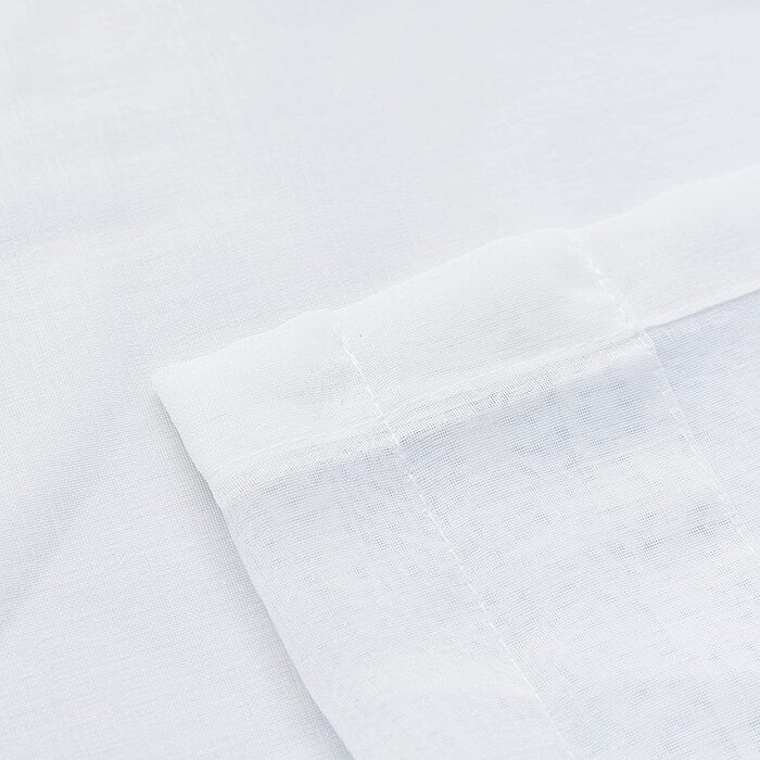 Прозорі завіски з вуалі TOPIC з вушками, прозорі марлеві шарфи з вушками для вітальні, спальні, 245 см x 140 см (HxB) (140 х 210 см, білий)