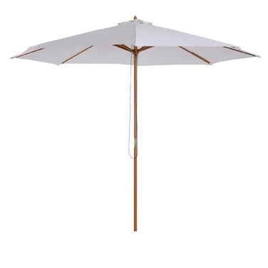 Outsunny Parasol Wood 300 см Дерев'яна парасолька Садова парасолька Балконна парасолька бамбуковий кремовий білий
