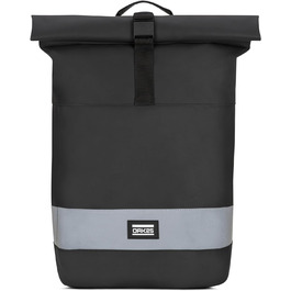 Багажна сумка для жінок і чоловіків - Кожен день Rolltop Bike - Світловідбиваючий велосипедний рюкзак - Велосипедна сумка для багажної полиці з відділенням для ноутбука - водовідштовхувальний чорний, 25